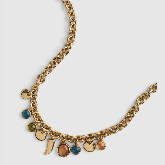 NWT Madewell Gold Multi-Color Charm Necklace - Picture 2 of 3